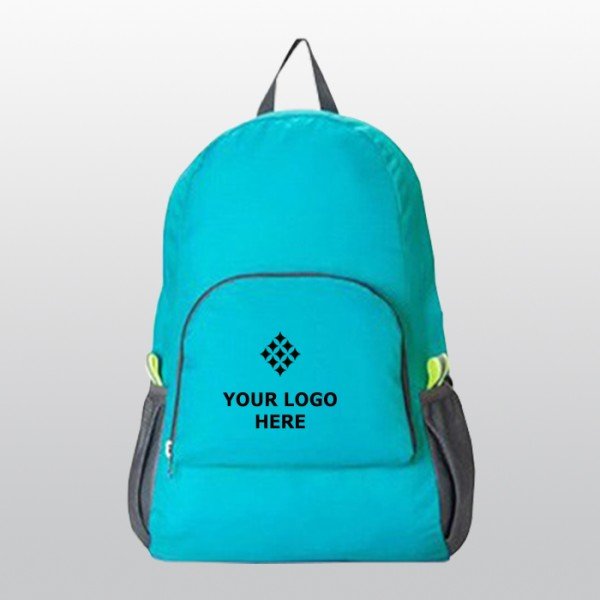 a foldable bag with a prominently placed logo on the front