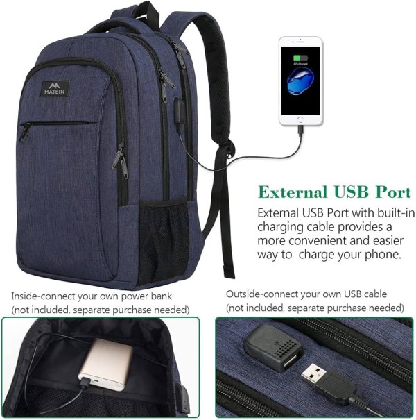 Customizable USB port backpack for businesses and promotional use